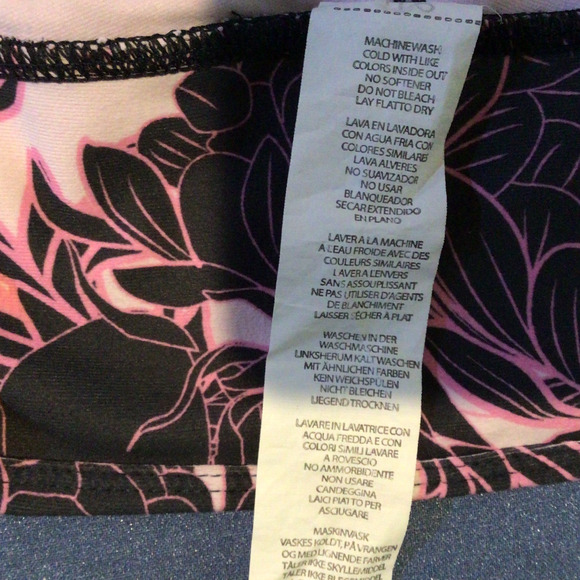 Fabletics Pink & Gray Floral Print Athletic Leggings Size XL - Picture 6 of 6